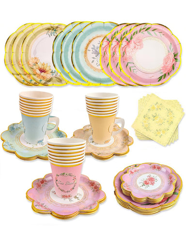 Dwsiplytg floral teacups with handles for elegant tea service and easy gripping.