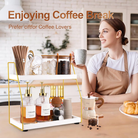DWTS gift-ready coffee bar organizer complements kitchen decor