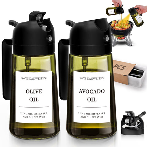DWTS DANWEITESI 2-in-1 oil sprayer and dispenser for easy cooking, controlled oil use.