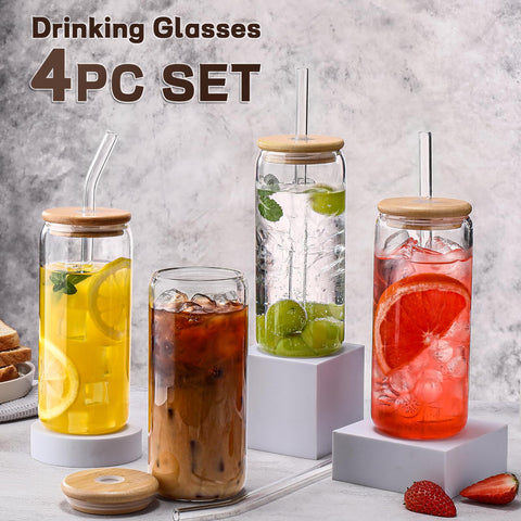 DWTS Danweitesi glass straws inside the cup for easy sipping and cleaning.