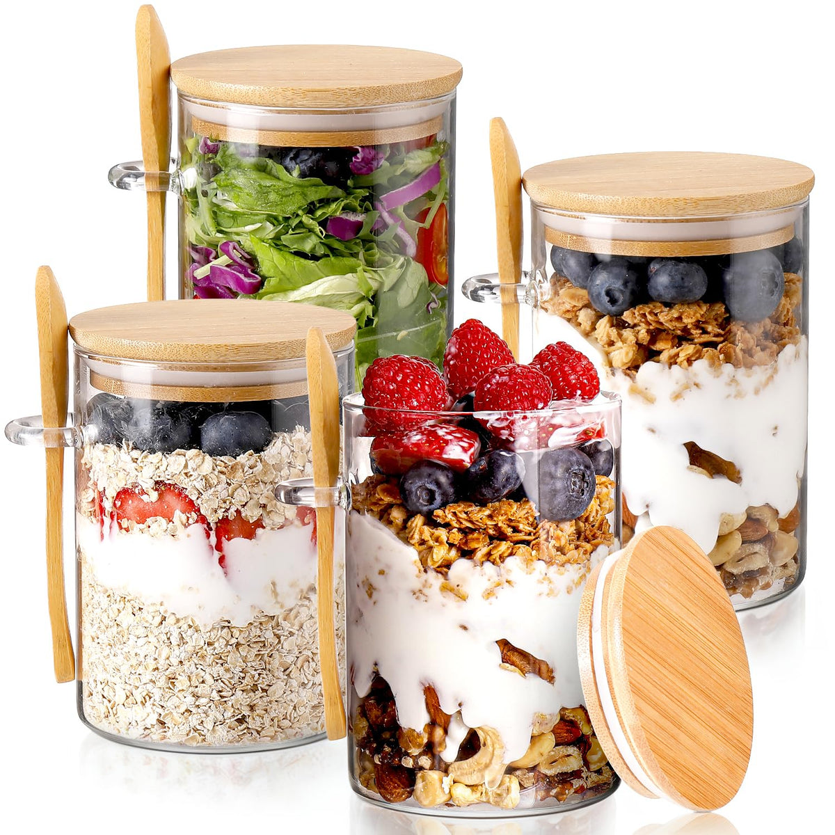 DWTS DANWEITESI overnight oats container with lid for easy morning prep.