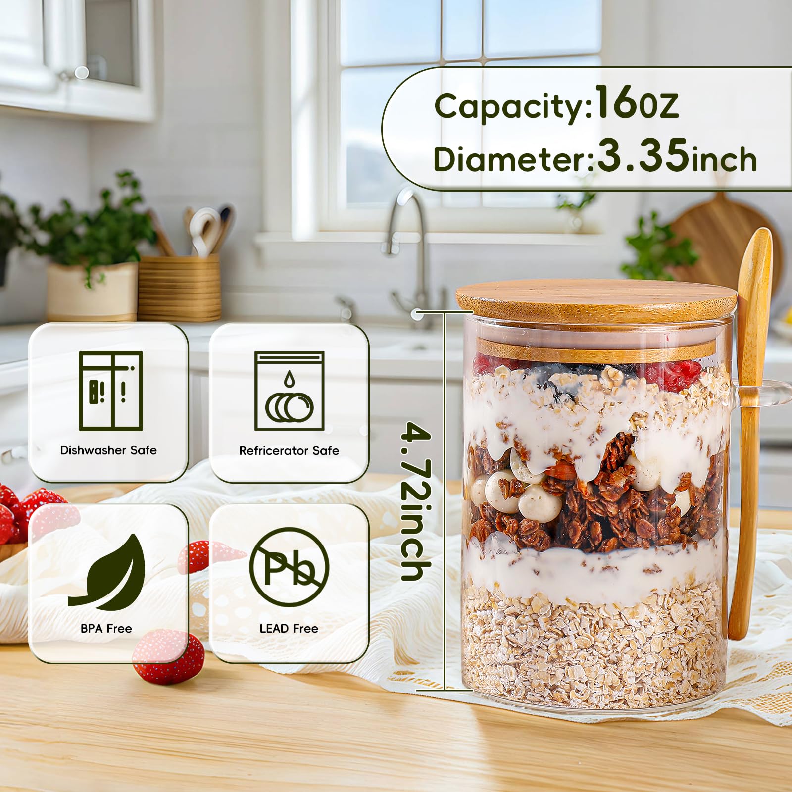 DWTS DANWEITESI portion-control oats jar, perfect for measured servings.