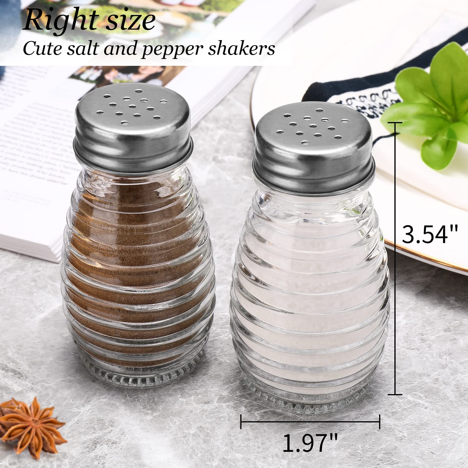 Close-up of stainless steel lids on DWTS Danweitesi shakers, showing durability.