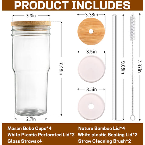 DWTS DANWEITESI glass straws pack for easy cleaning and beverages