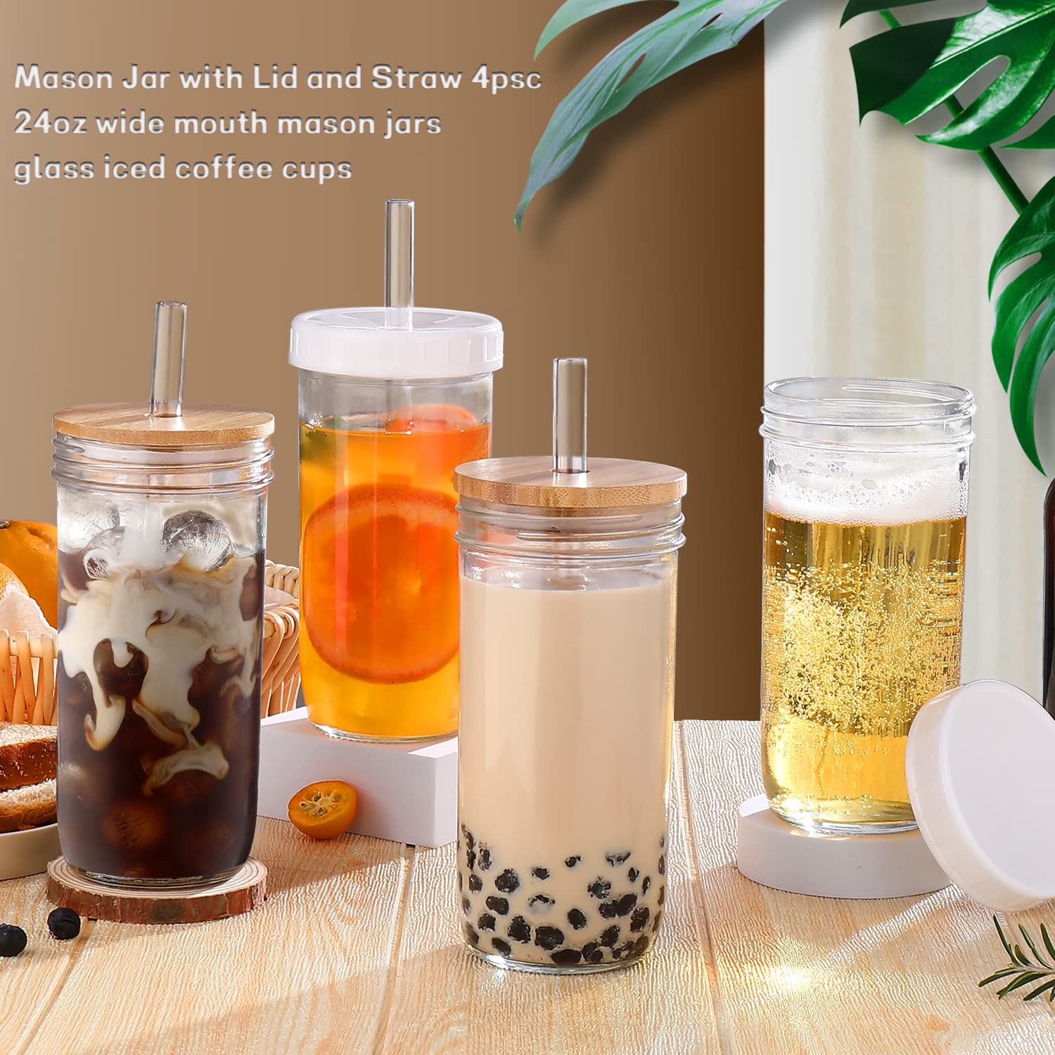 DWTS DANWEITESI glass straws provide a durable, reusable sipping option.