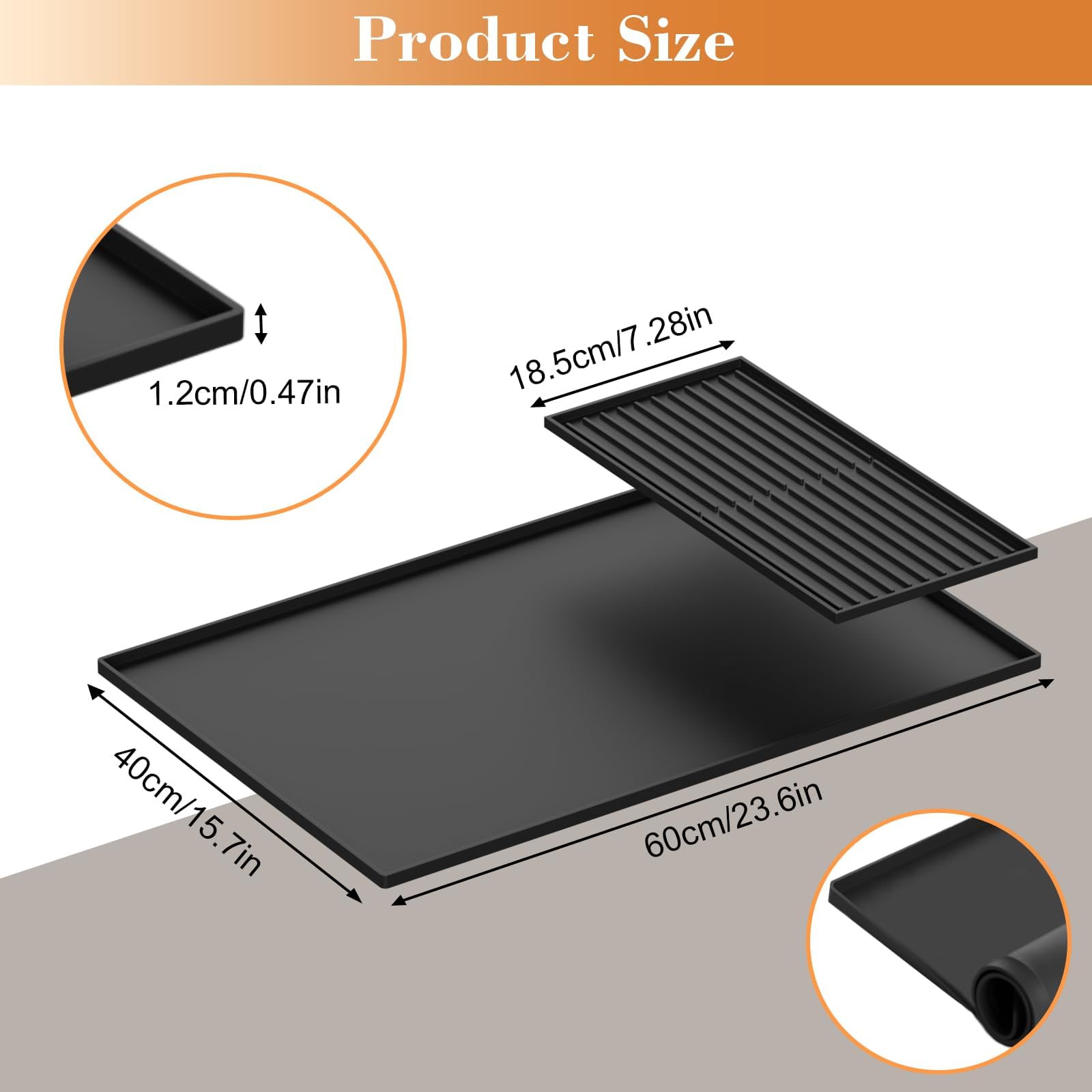 DXOKNQG silicone coffee mat with detachable dish-drying mat dries cups and spoons efficiently.