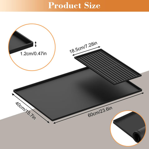 DXOKNQG silicone coffee mat with detachable dish-drying mat dries cups and spoons efficiently.
