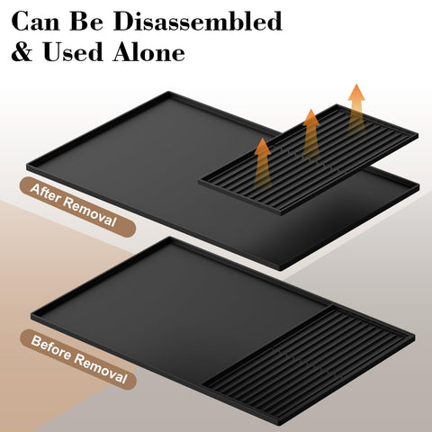 DXOKNQG silicone coffee mat with raised edge helps contain spills and simplify cleanup.