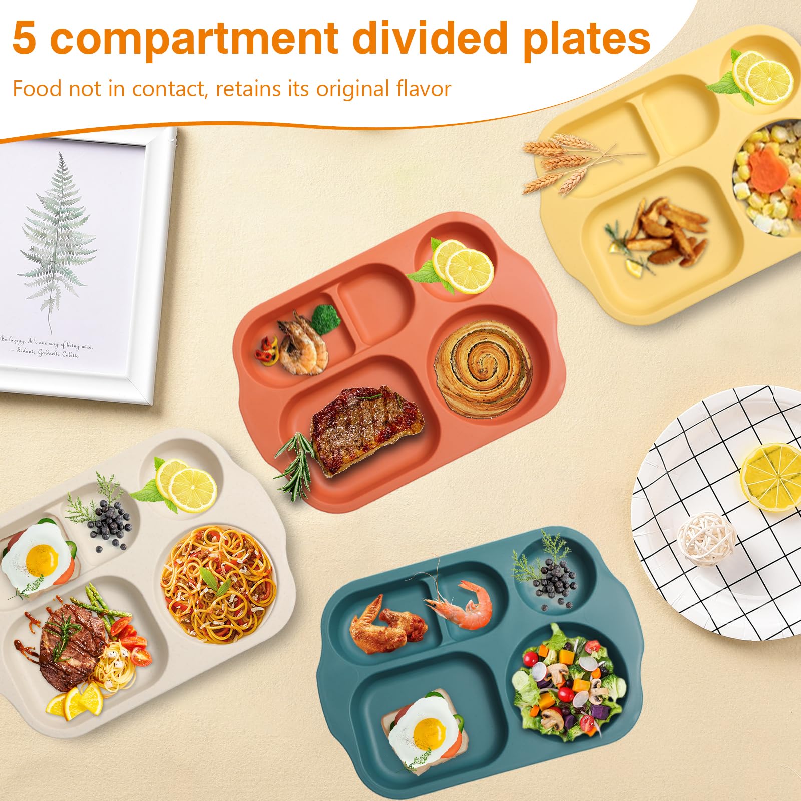DYB Dongyongbao 12-inch orange divided plate designed for school lunches