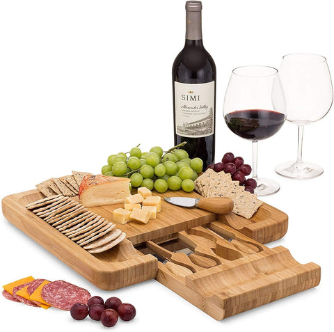 Dynamic Gear charcuterie board bamboo showcases natural finish for stylish entertaining.