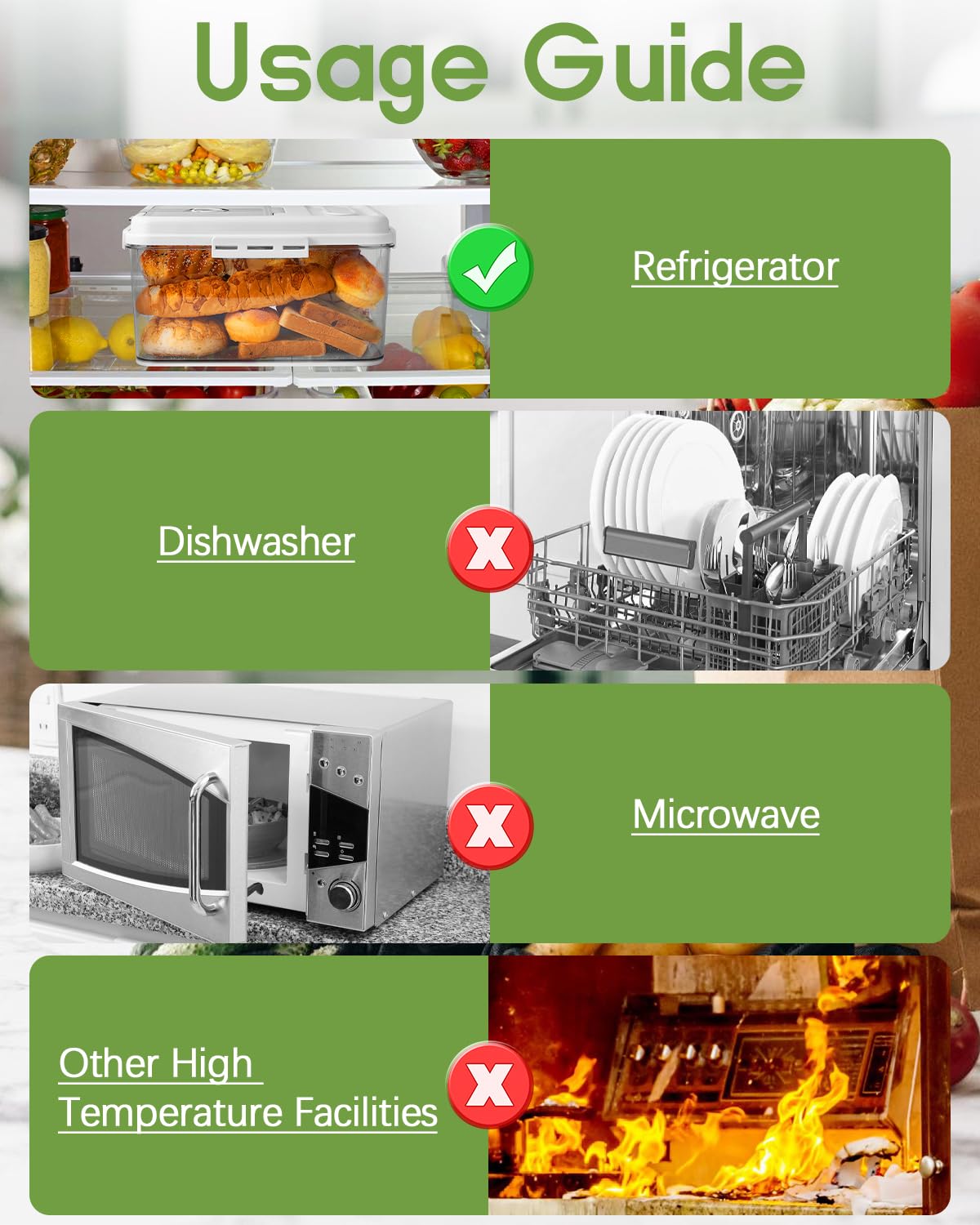 Dynta airtight bread box with silicone seals ensures firm freshness