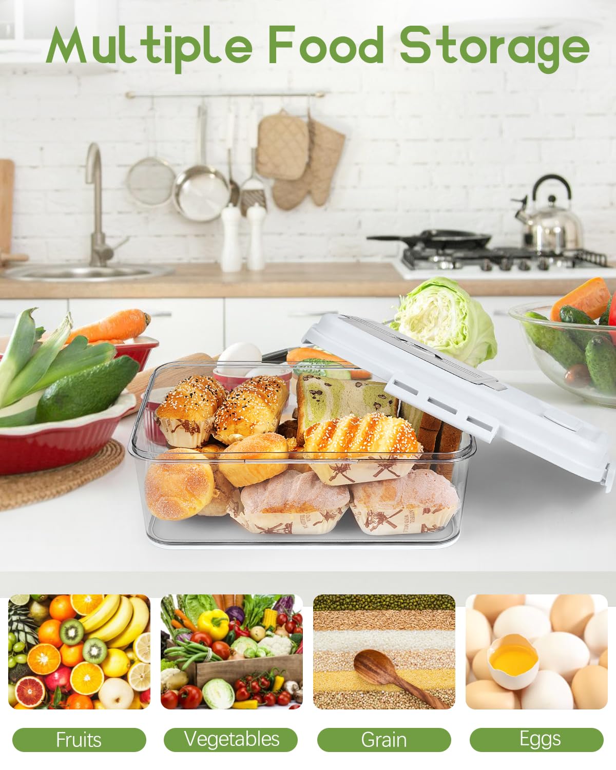 Dynta bread box size 11.4 by 7.5 by 5.1 inches saves counter space