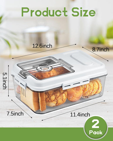 Dynta bread box transparent shell for quick bread state checks