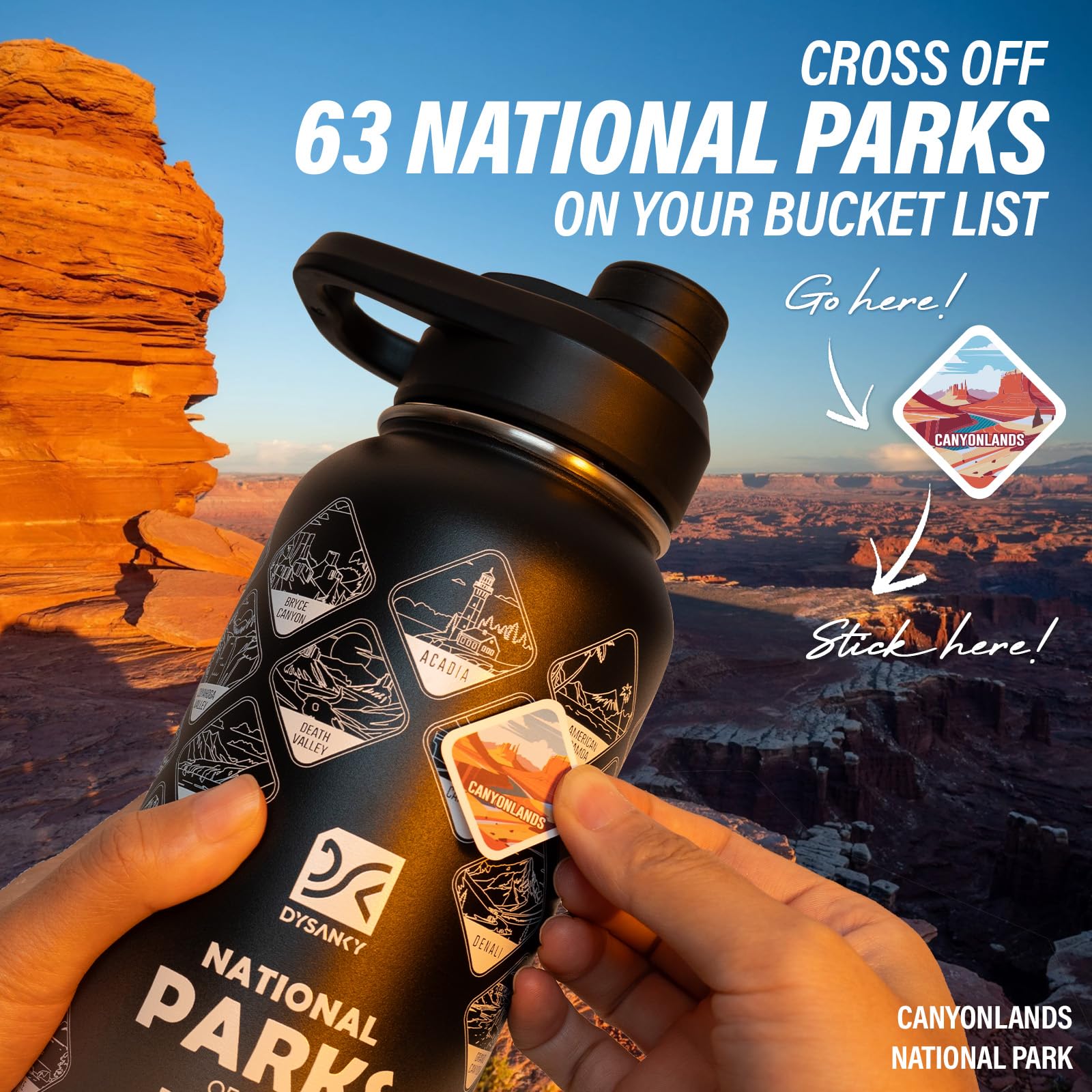 DYSANKY 18/8 stainless steel construction ensures durable hydration.