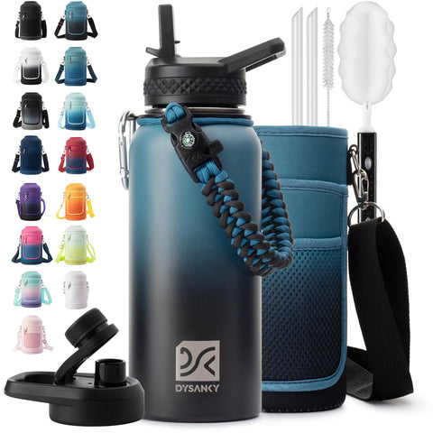 DYSANKY 32 oz insulated water bottle cap with secure lid for leak-free hydration