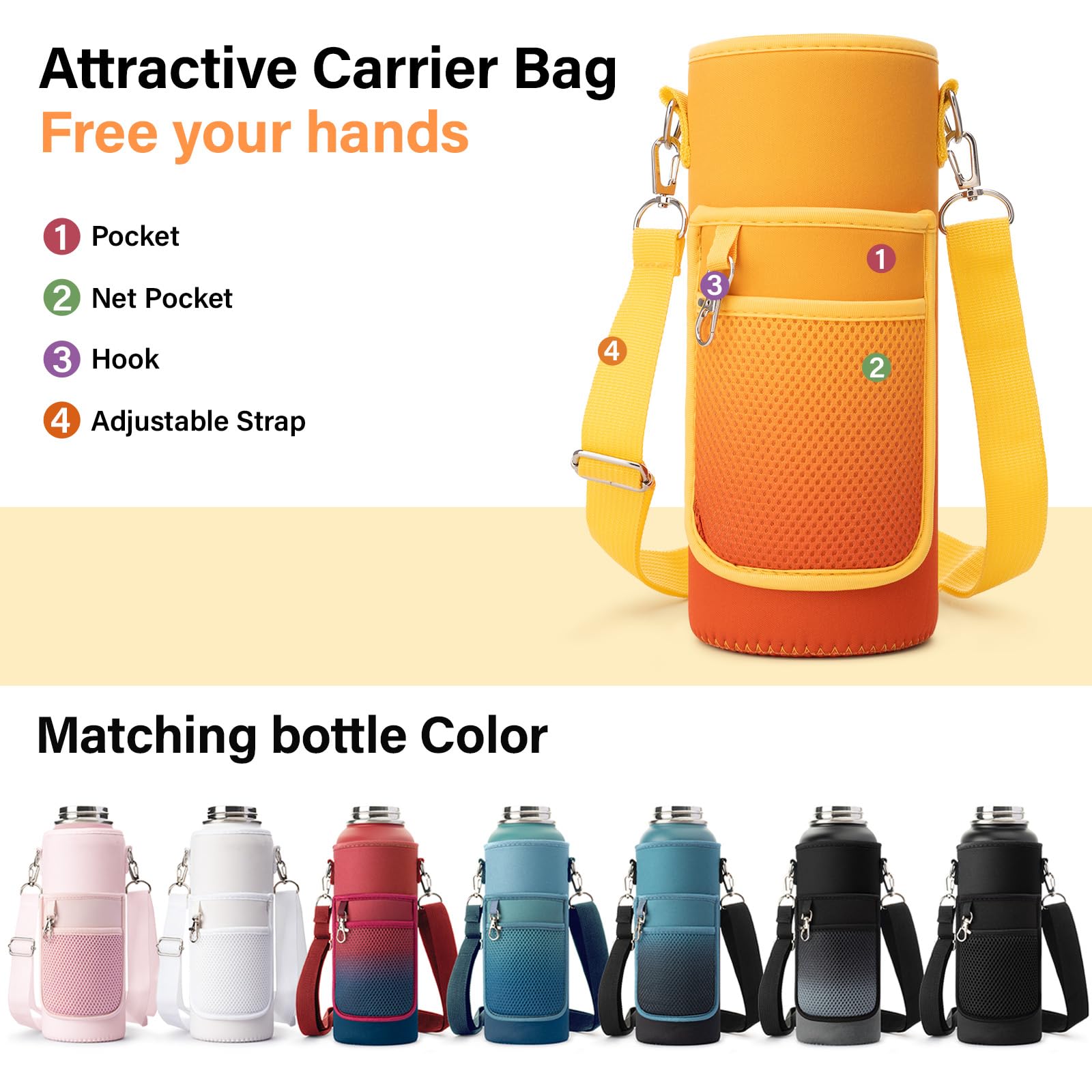 DYSANKY 40 oz bottle braided handle highlights durable grip.