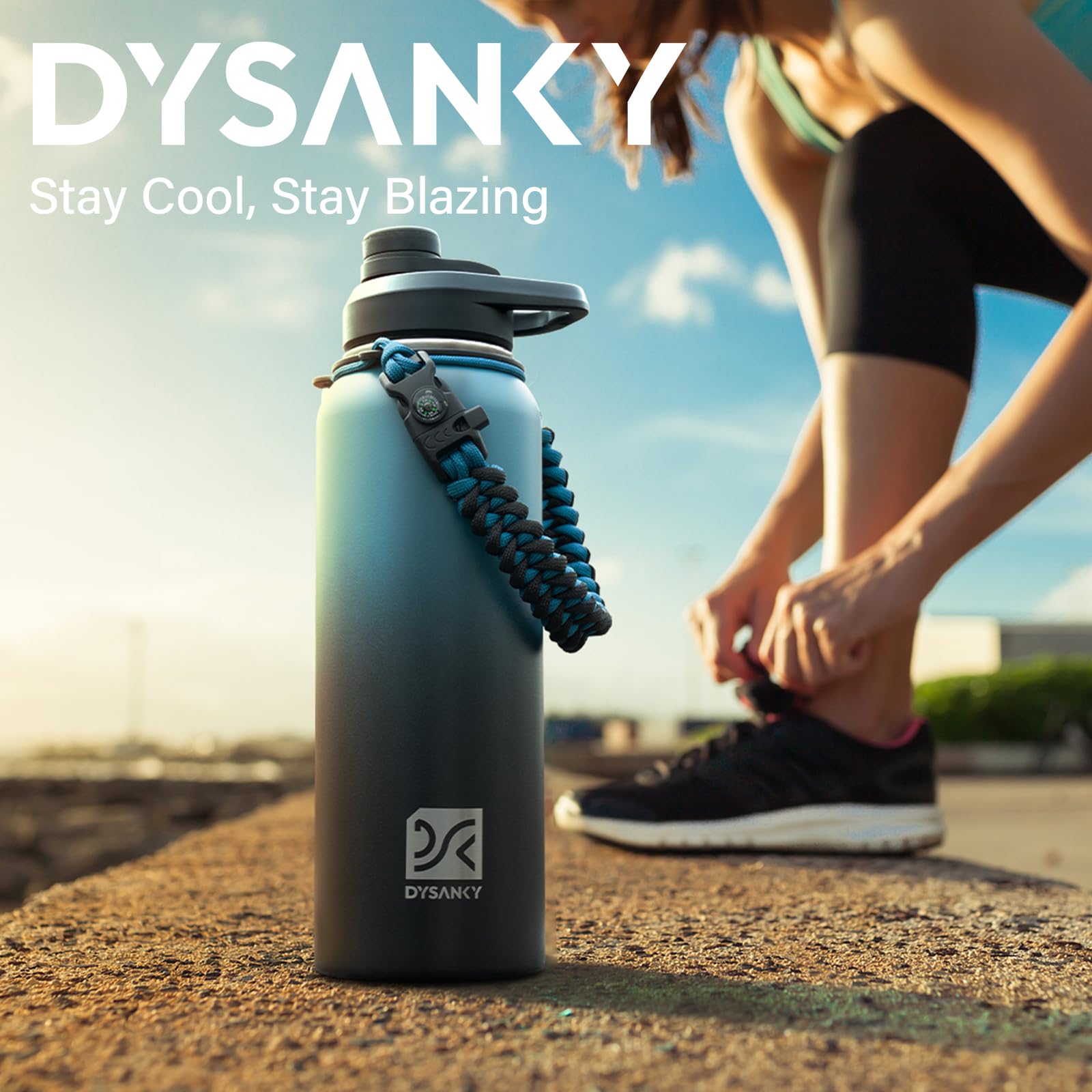 DYSANKY 40 oz bottle with wide mouth is ideal for ice cubes and pouring