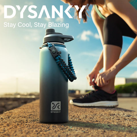 DYSANKY 40 oz bottle with wide mouth is ideal for ice cubes and pouring