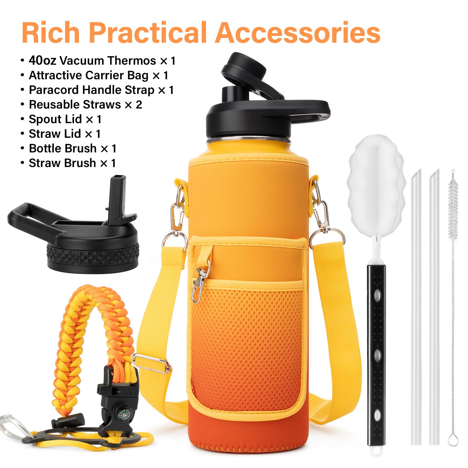 DYSANKY 40 oz bottle straw accessory, easy to clean and use on the go.