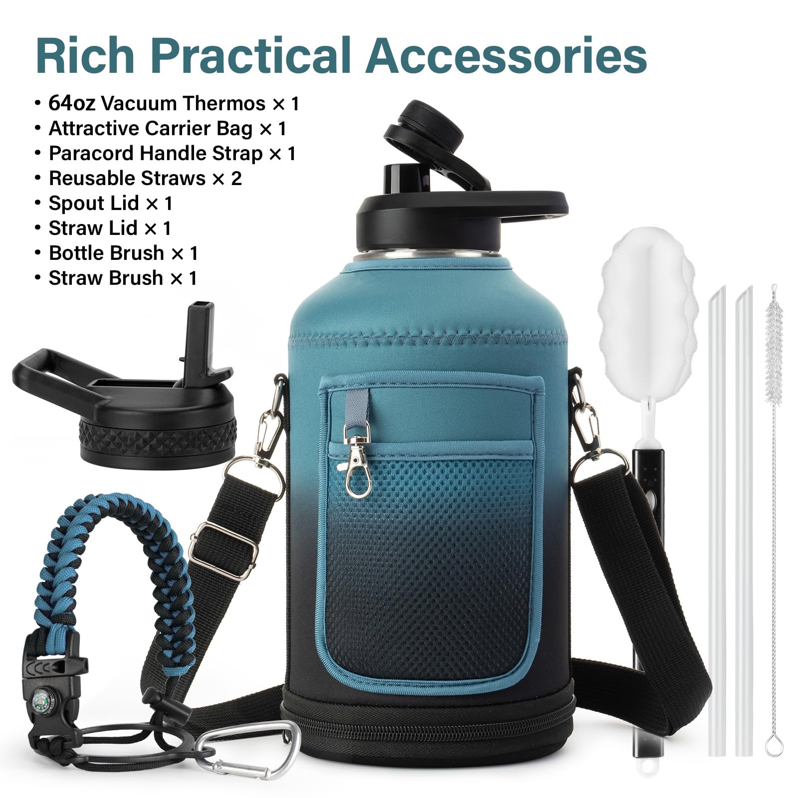DYSANKY bottle with carrier bag and strap for easy outdoor carrying