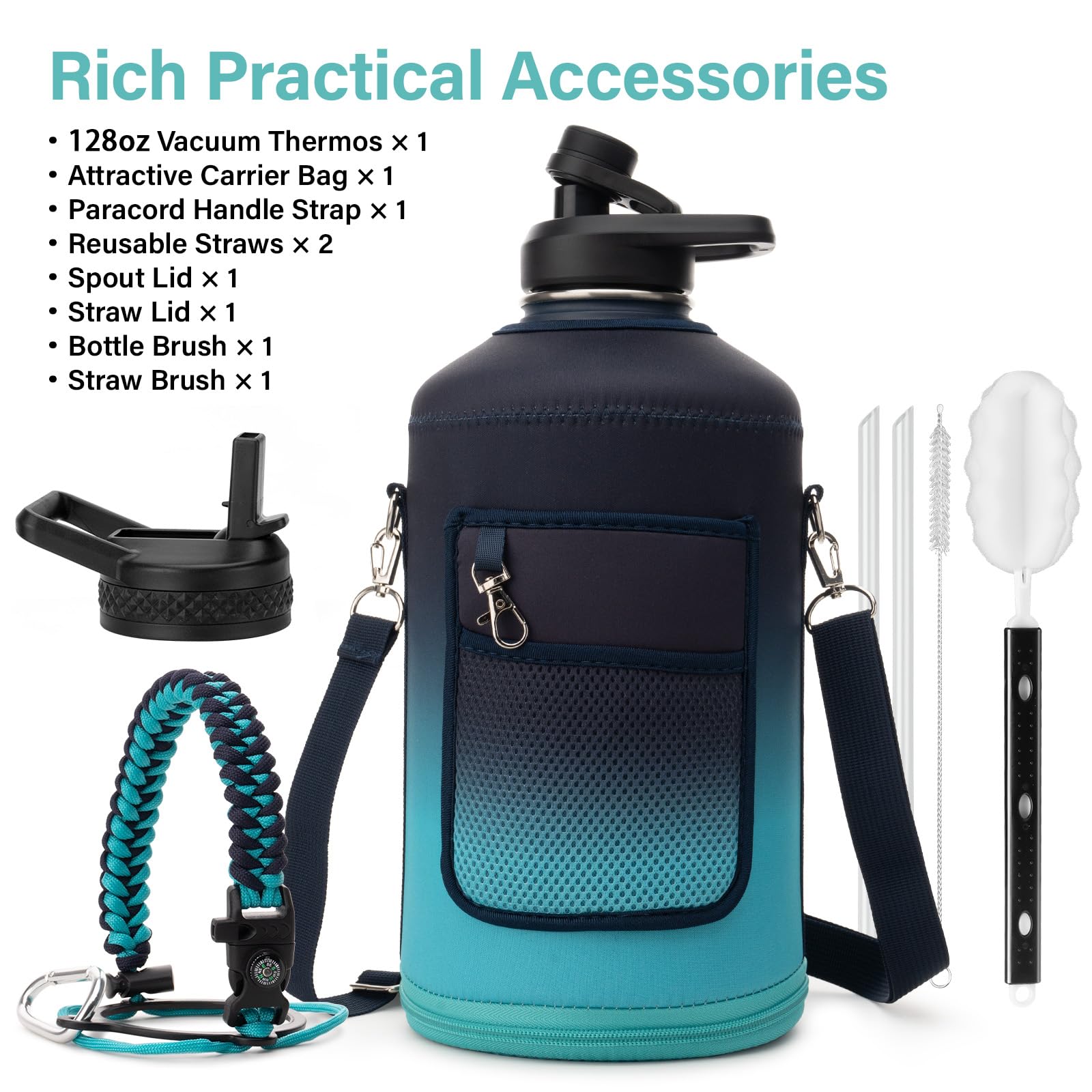 DYSANKY bottle carrier bag with strap and carabiner for easy hiking transport.