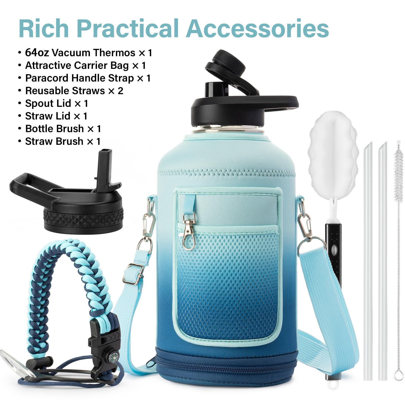 DYSANKY insulated bottle straw assembly highlights easy sipping on workouts