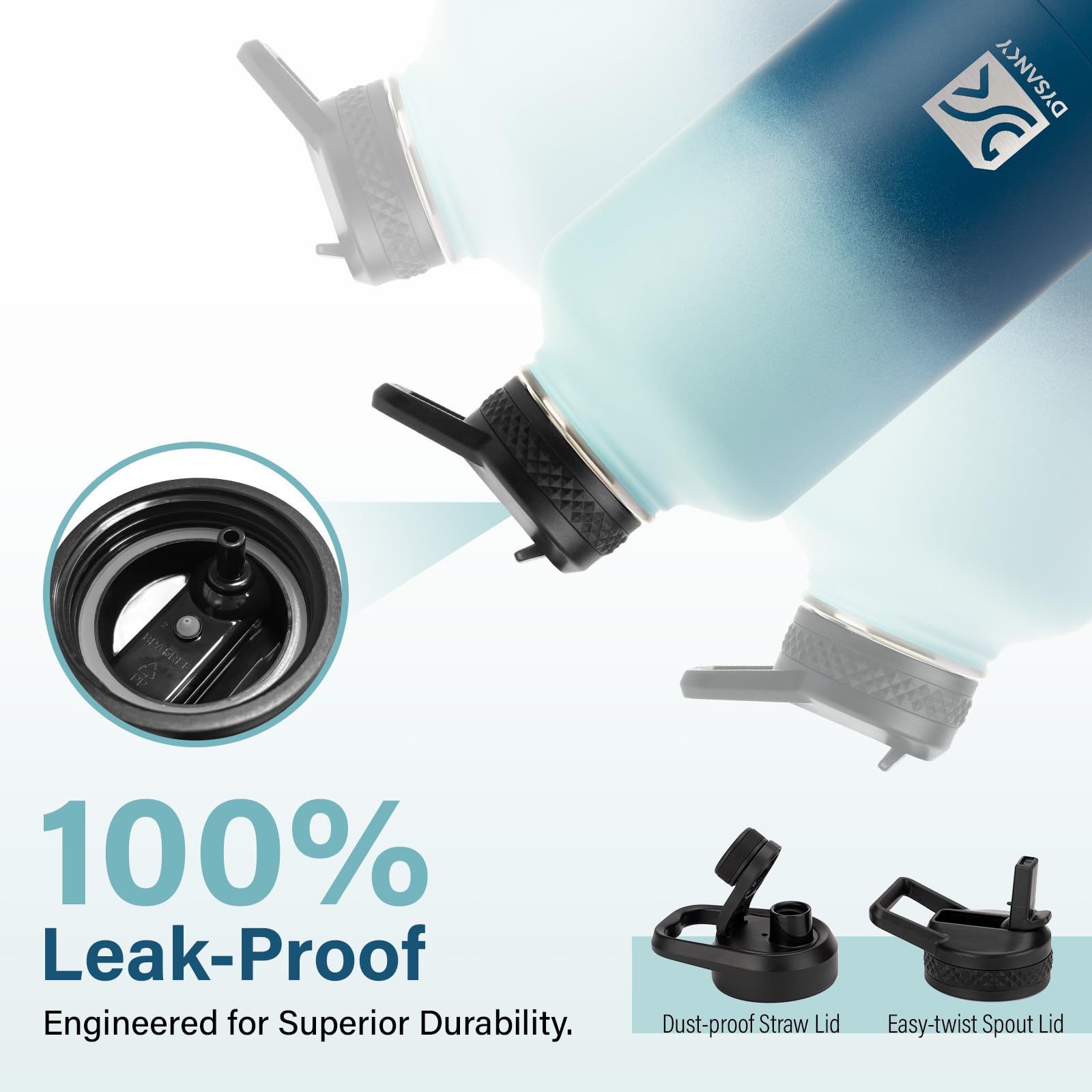 DYSANKY insulated bottle wide mouth simplifies adding ice and cleaning