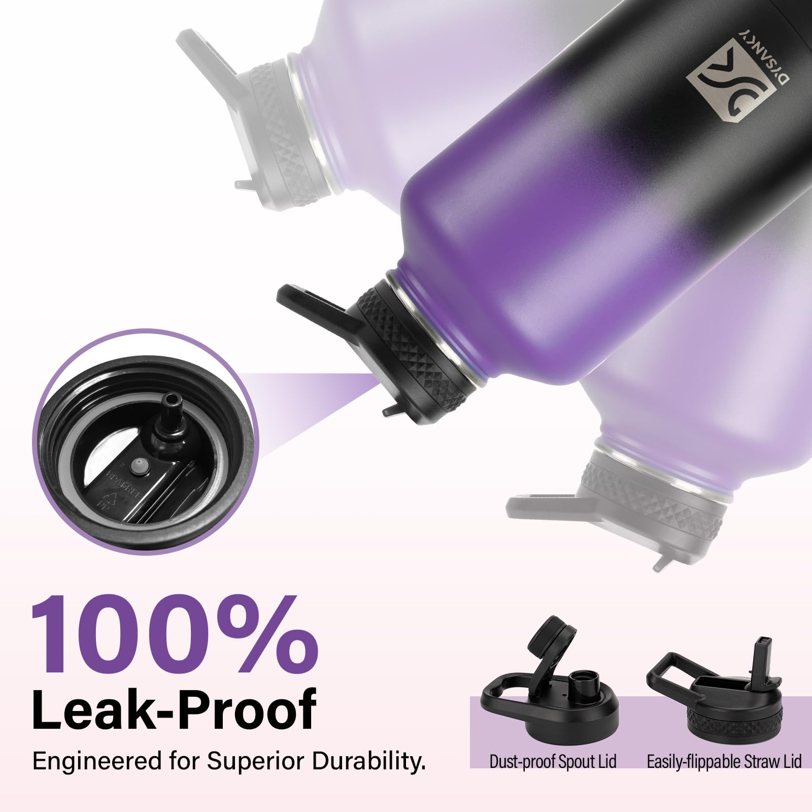 DYSANKY wide-mouth design allows easy cleaning and ice addition.