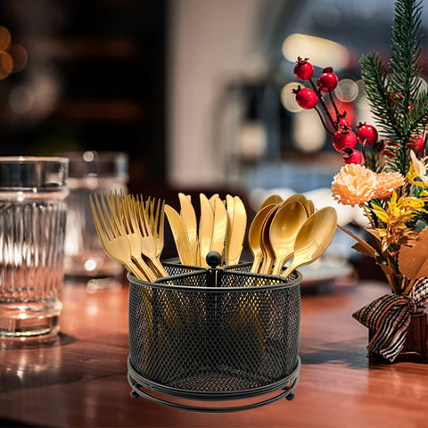 DysanVica durable countertop basket stores cutlery and napkins neatly for gatherings.