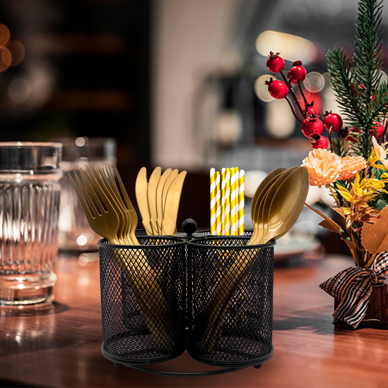 DysanVica easy-clean utensil holder keeps counters clutter-free.
