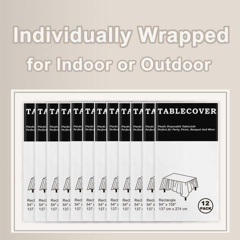 D&Z 12-pack white tablecloths for weddings and birthdays