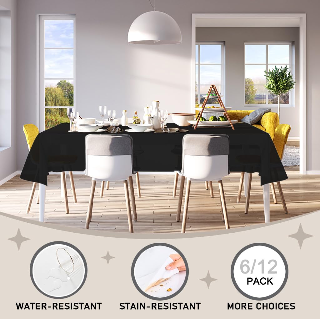 Full-size 54 by 108 inches fits most rectangle tables nicely.