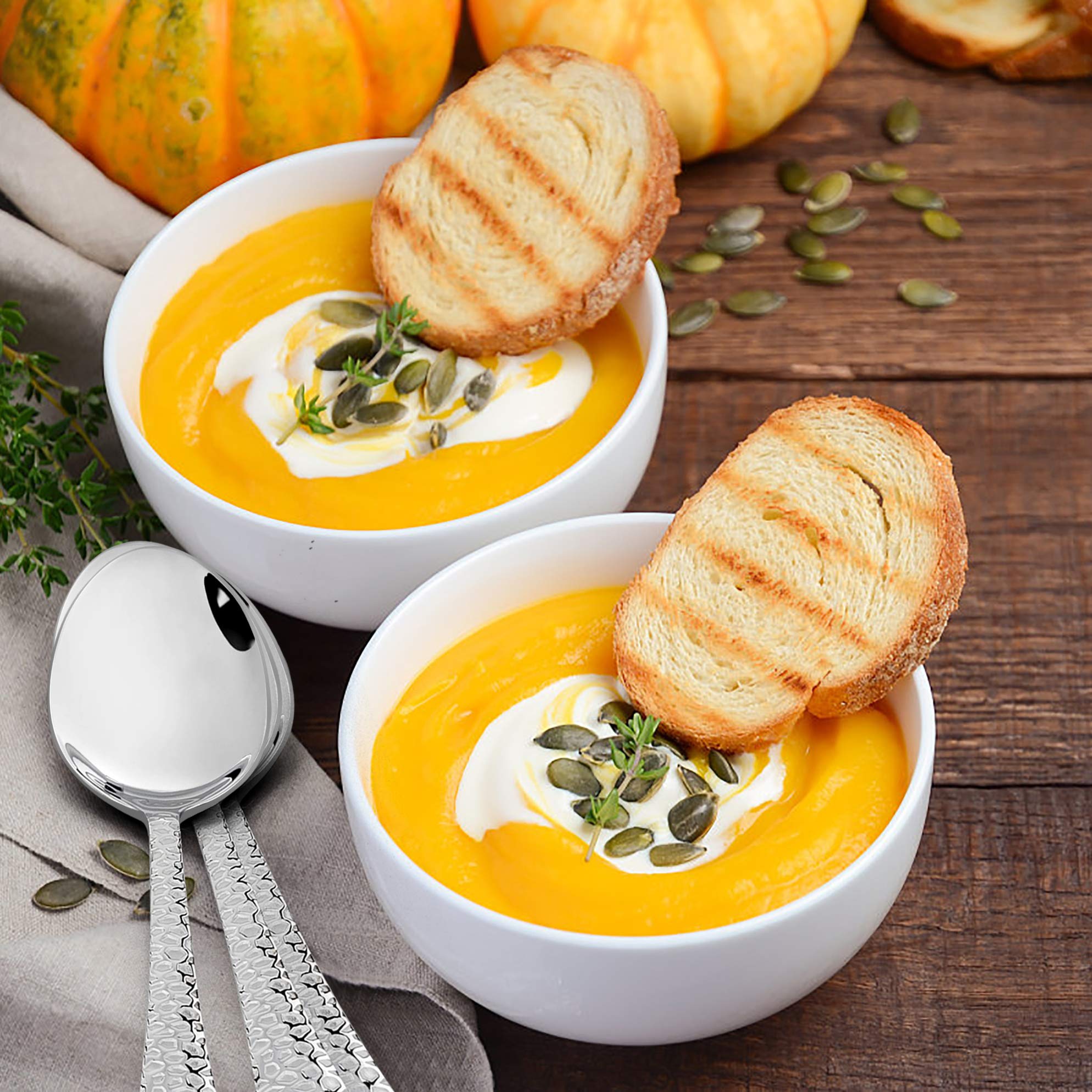 E-far 12-piece set provides sturdy weight for comfortable handling.