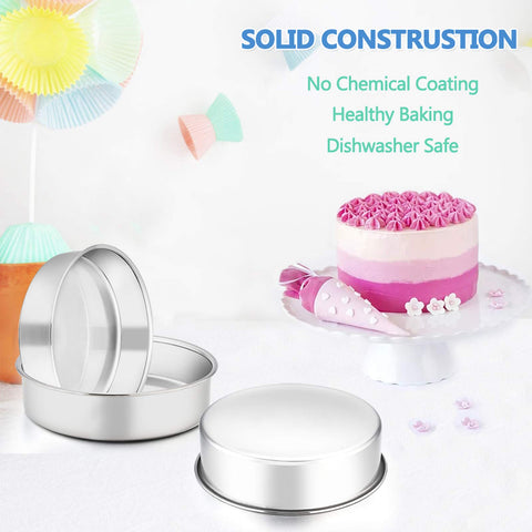 E-far durable stainless steel cake pans for long-term kitchen use.