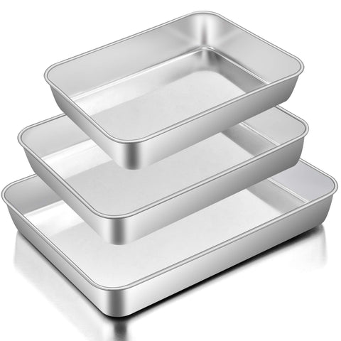 E-far baking pans set large with even heat distribution for sheet cakes and casseroles