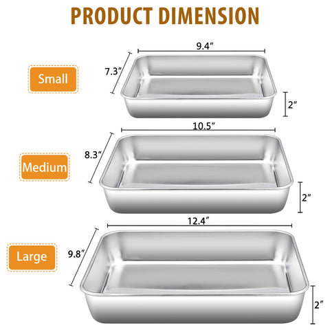 E-far baking pans set medium ideal for brownies and sheet cakes in the oven