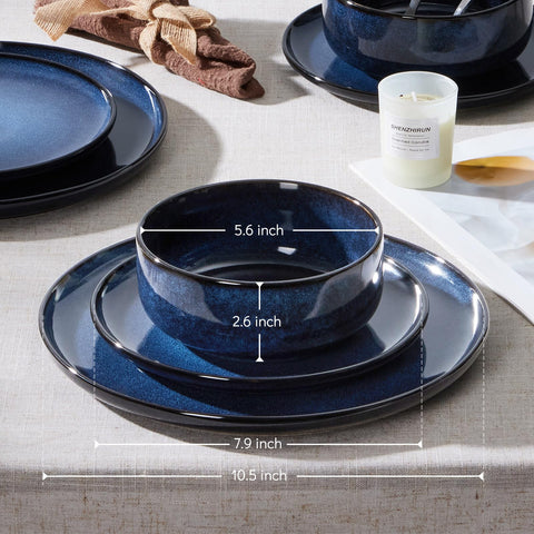 E-far dinnerware bowls four-piece set ideal for soups and cereals with easy stacking.