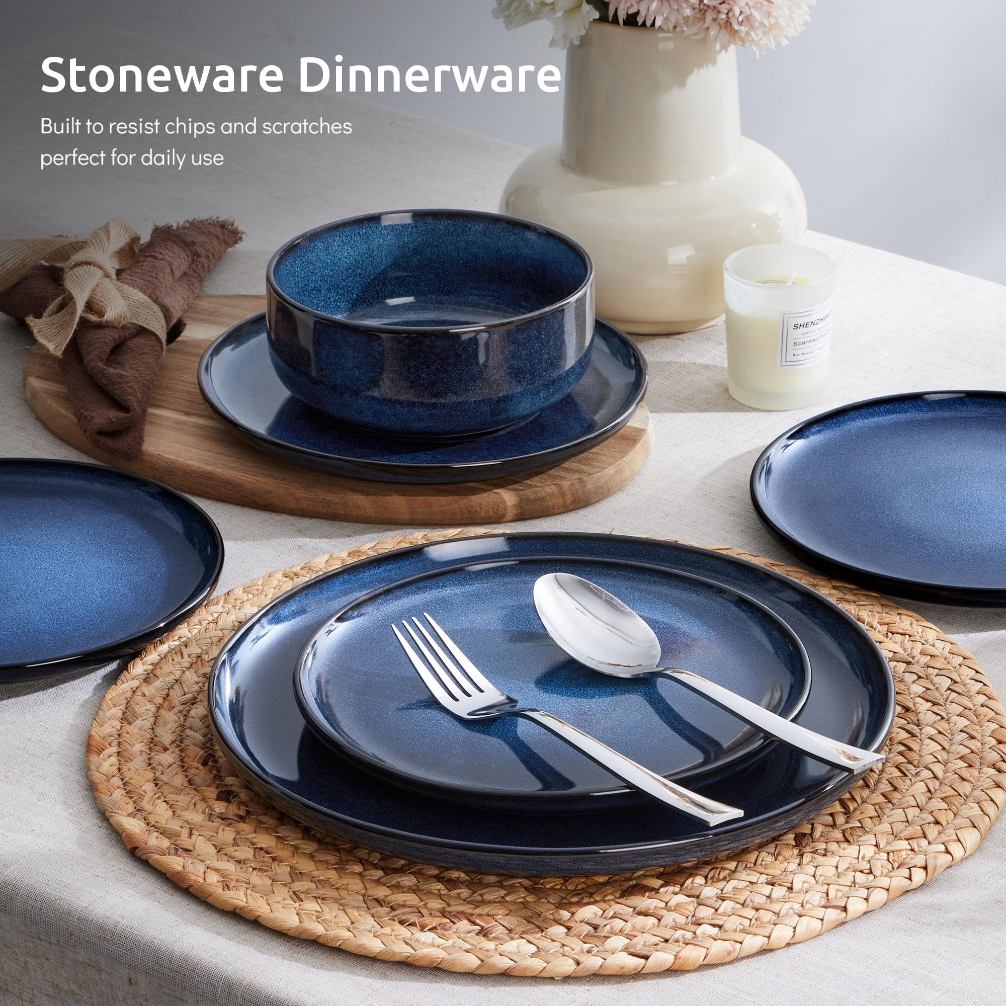 E-far dessert plates four-piece set highlights elegant rim detail for meals.