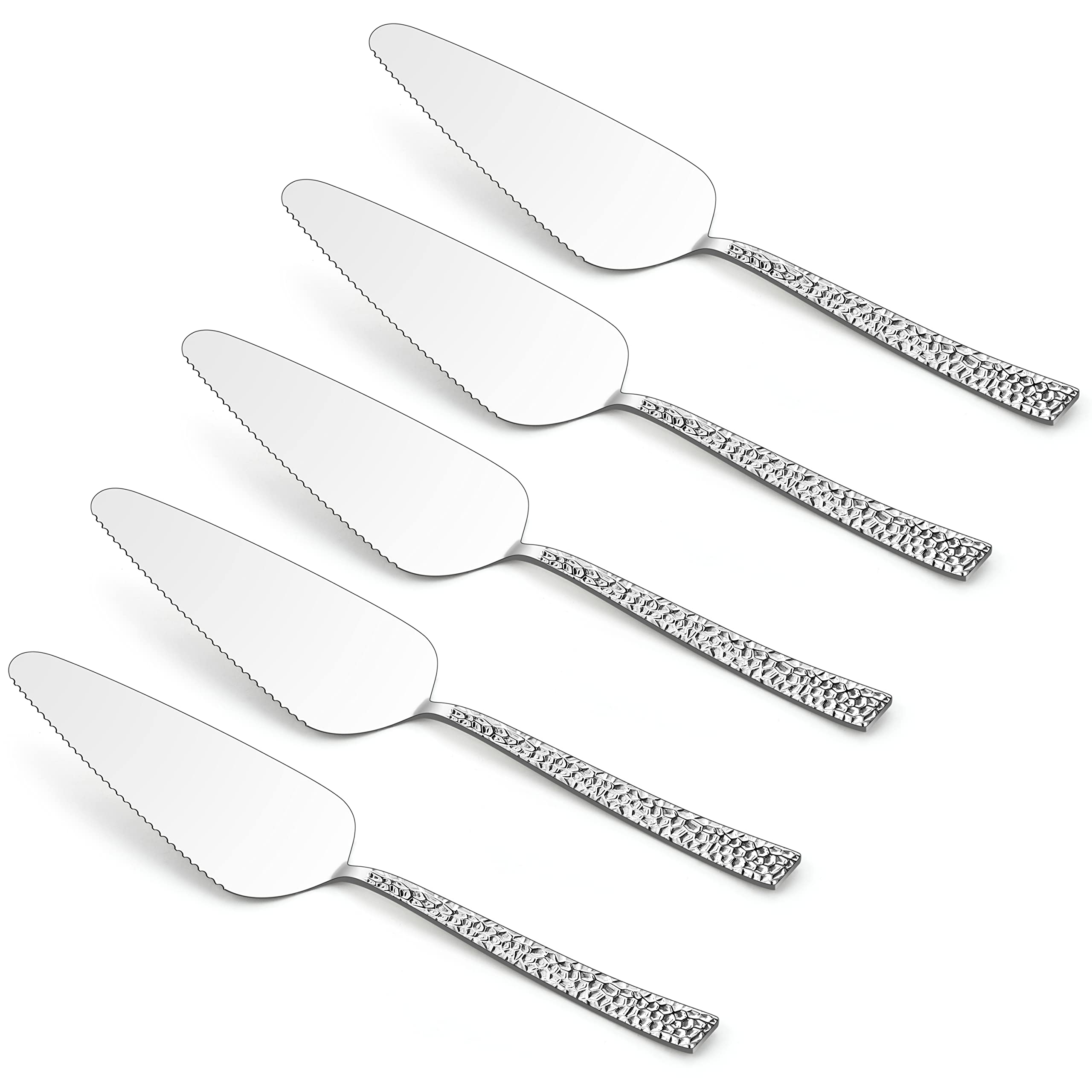 E-far hammered stainless steel pie server front view highlights durable everyday serving.