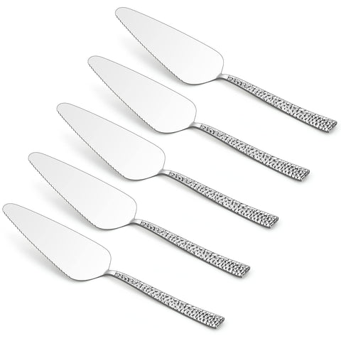E-far hammered stainless steel pie server front view highlights durable everyday serving.