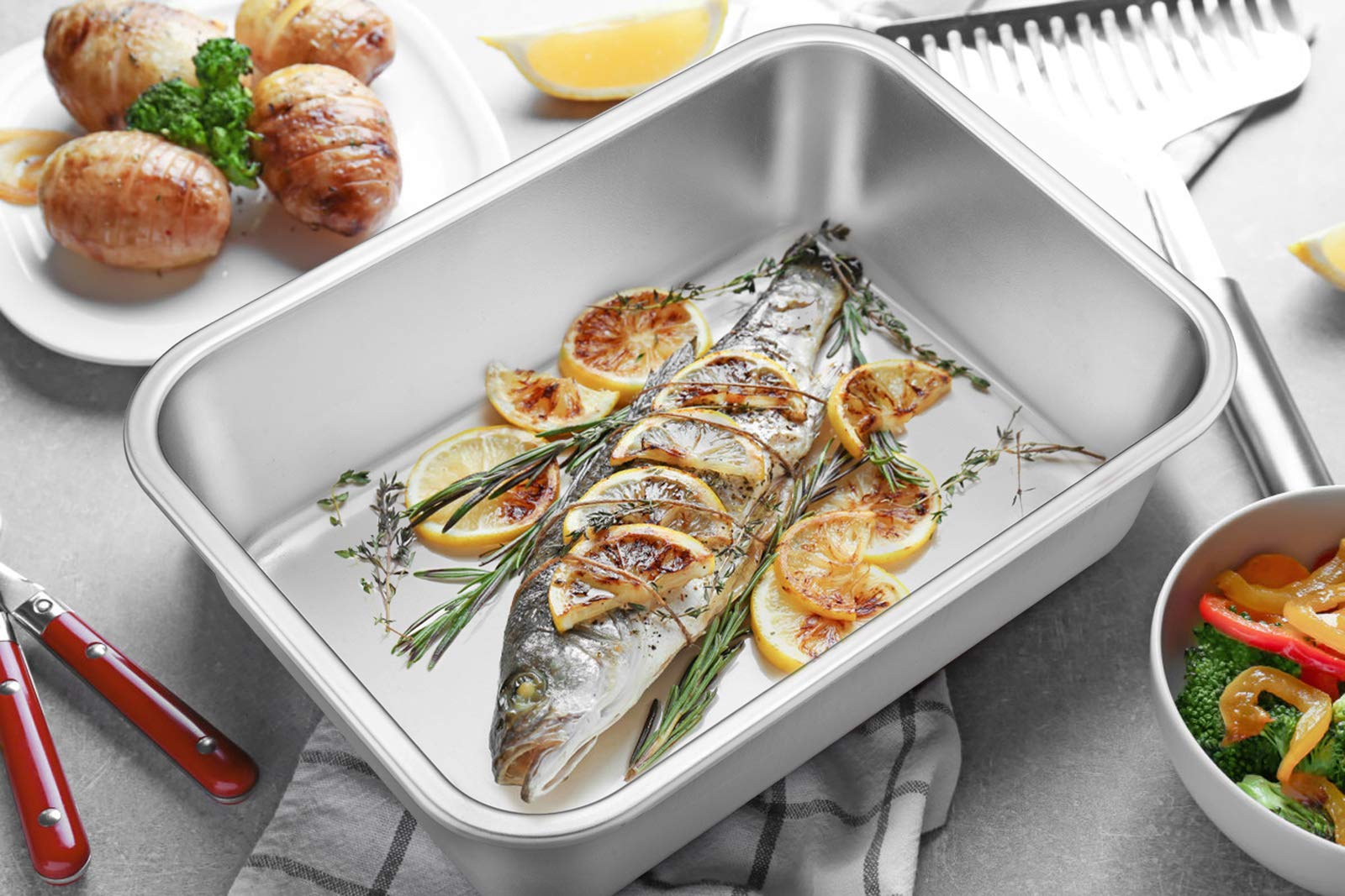 E-far deep dish bakeware versatile for lasagna, casseroles, roasts, and more.