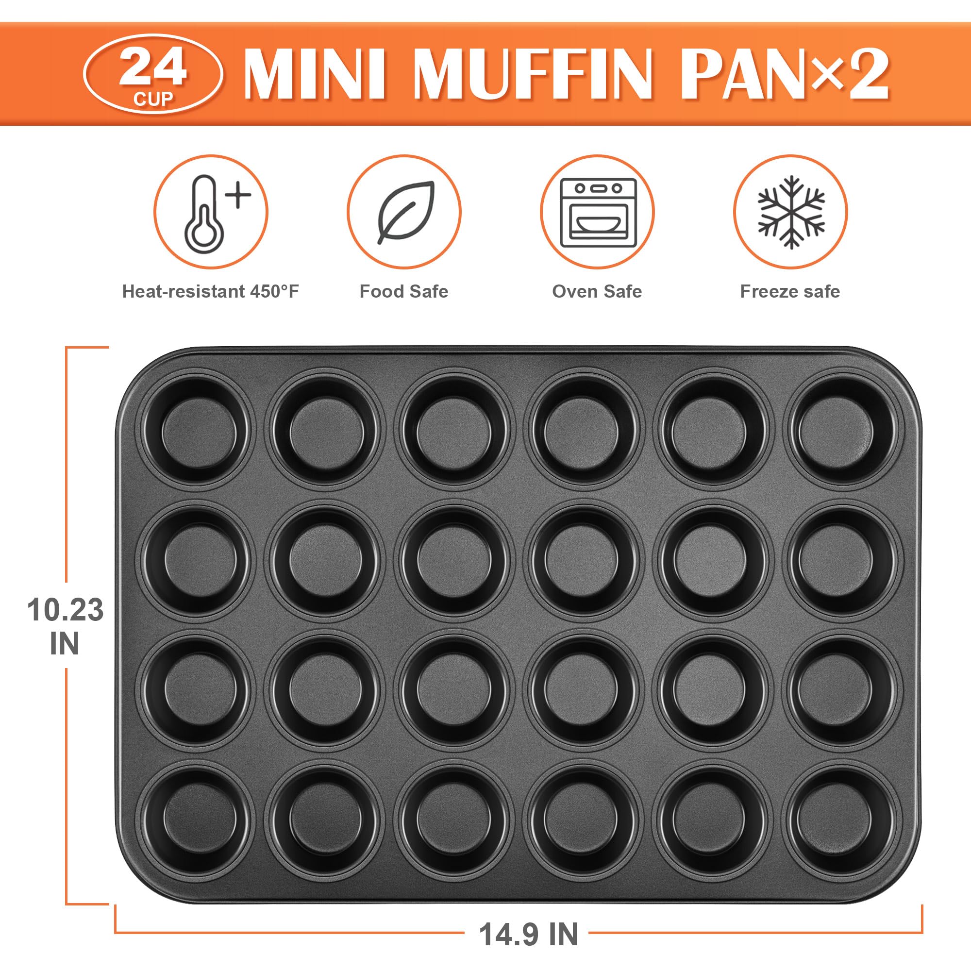 E-far 24-cup pan in a bake session with even browning