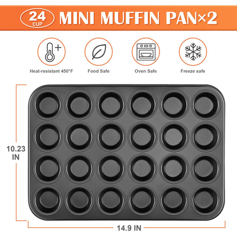 E-far 24-cup pan in a bake session with even browning