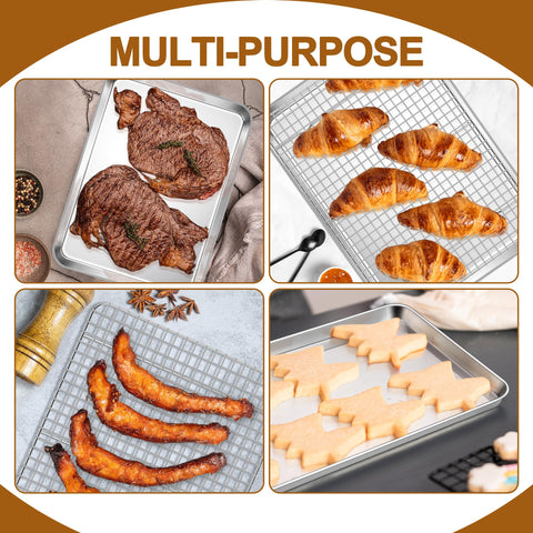 E-far pan and rack set shown together for roasting or cooling tasks