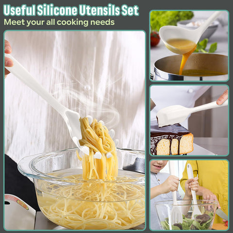 E-far pasta server in white; easy portioning