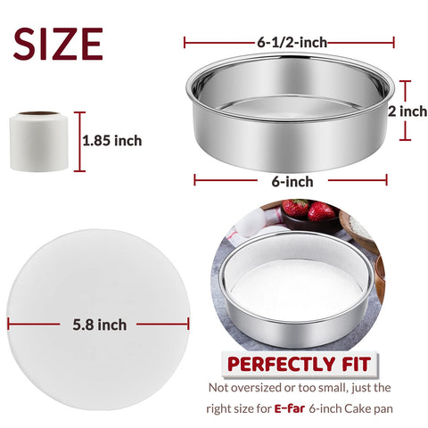 E-far precut parchment inserts highlight quick release and simple cleanup for baking.
