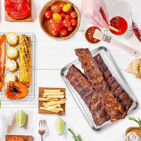 E-far rimmed baking tray ideal for baking and roasting with rack