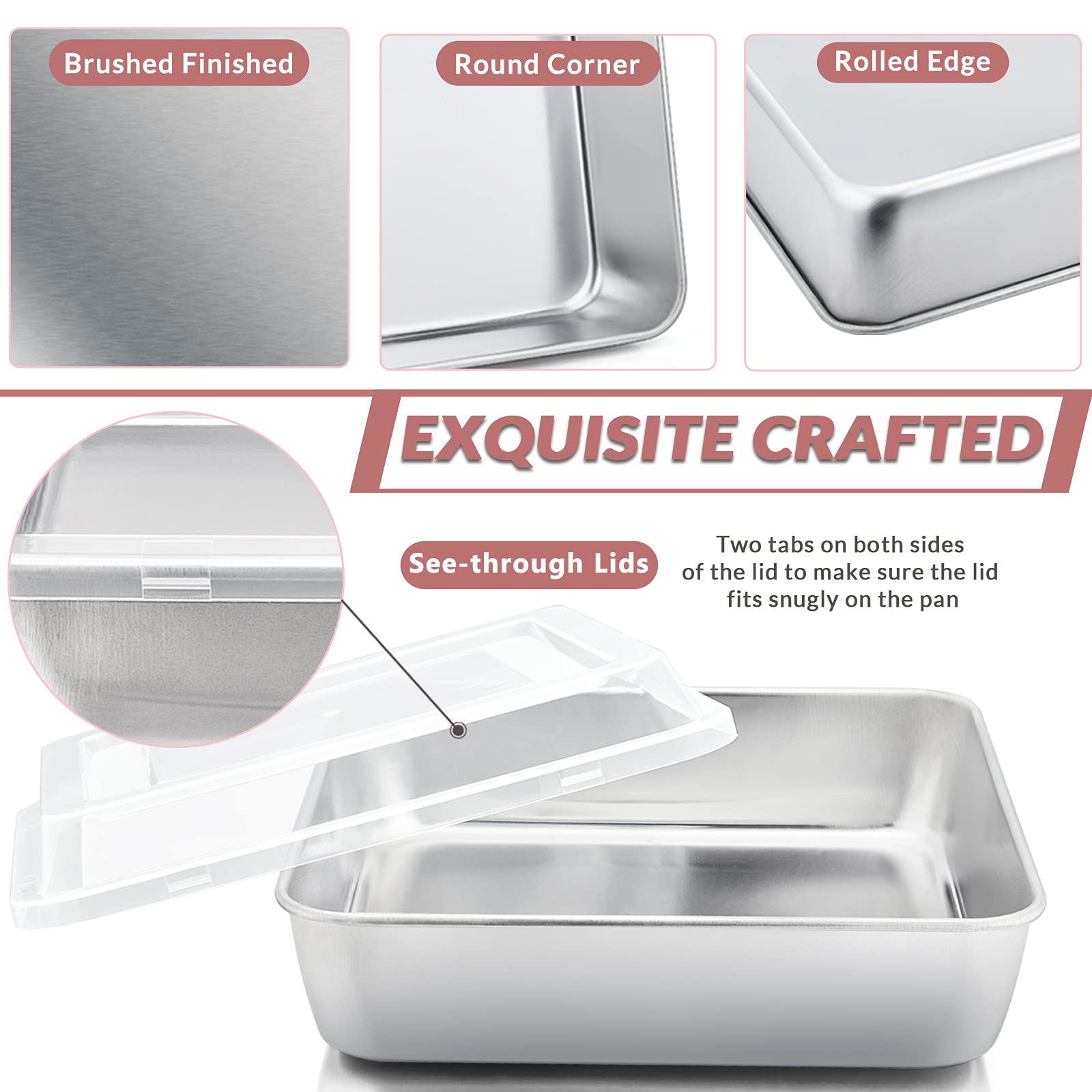 E-far seamless bakeware resists leaks and cleans quickly.