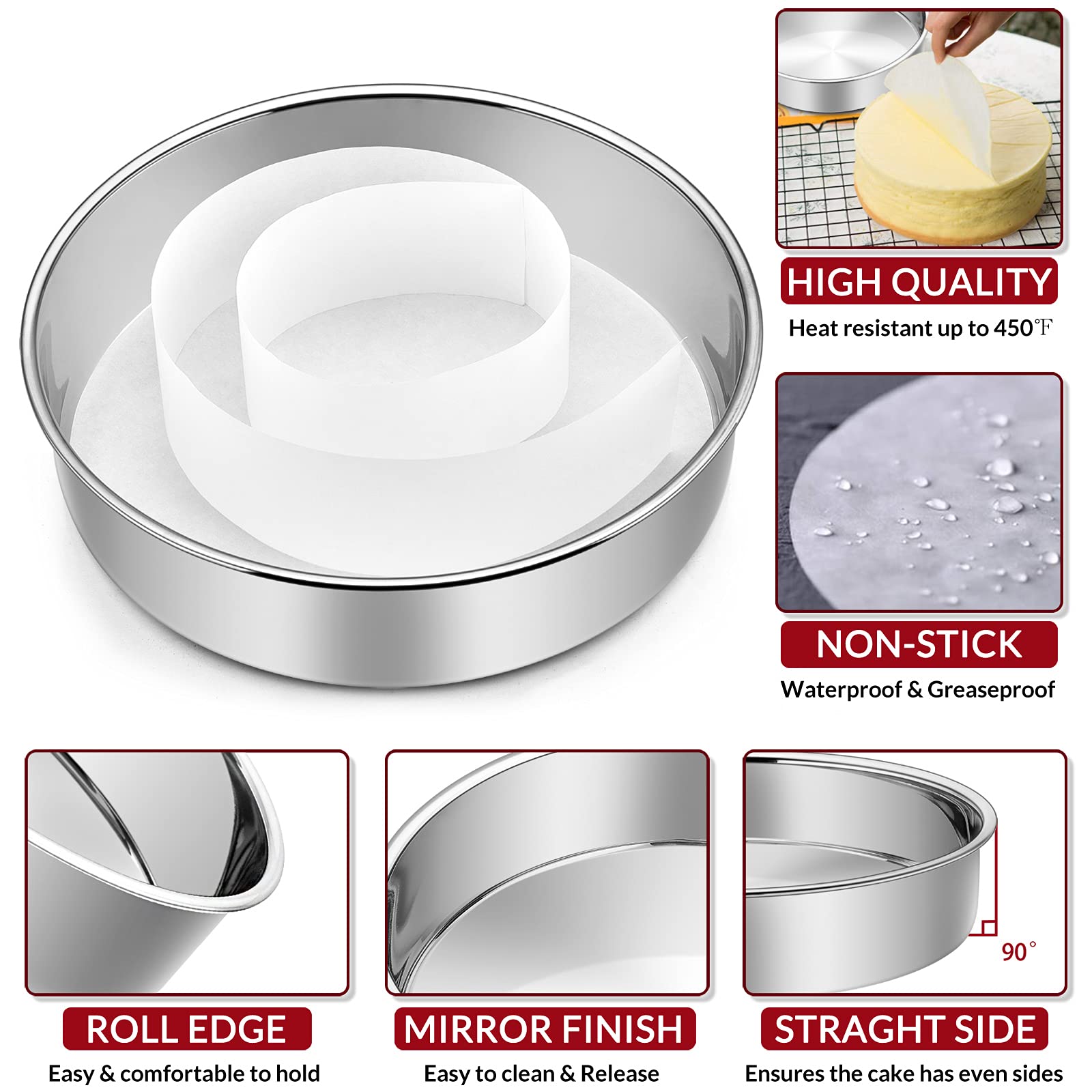 E-far side liner roll enables precise parchment alignment and clean edges.