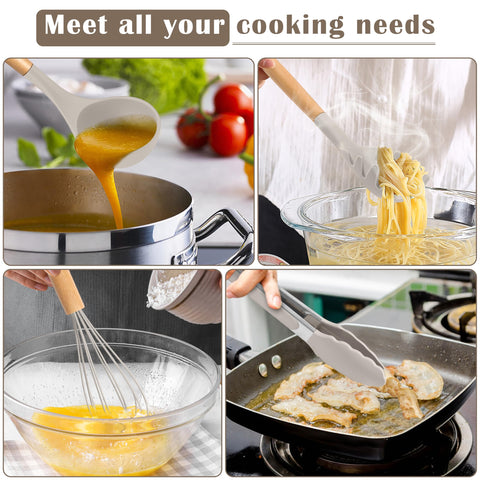 E-far silicone utensils solid spoon, versatile stirring and serving.